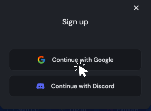 Googleアカウントを使用してアカウント登録をします